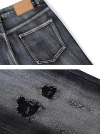 Men's Distressed Wide-Leg Jeans