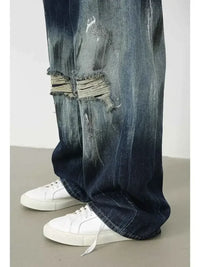 Men's Distressed Wide Leg Jeans