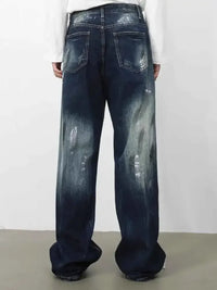 Men's Distressed Wide Leg Jeans