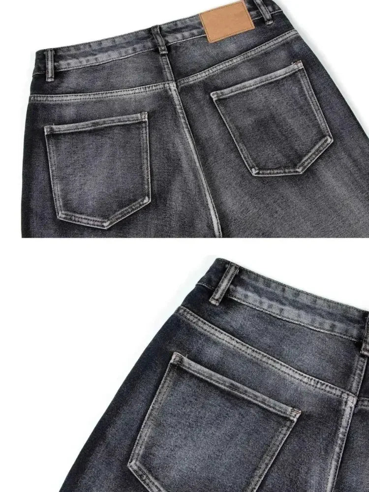 Men's Distressed Wide-Leg Jeans