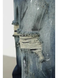 Men's Distressed Wide Leg Jeans