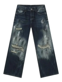 Men's Distressed Wide Leg Jeans