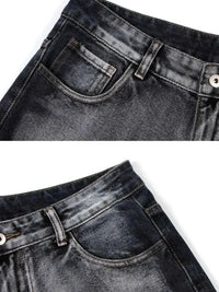 Men's Distressed Wide-Leg Jeans