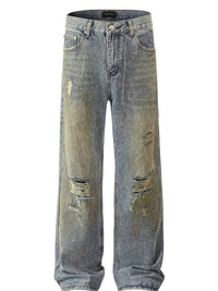 Men's Distressed Wide Leg Jeans