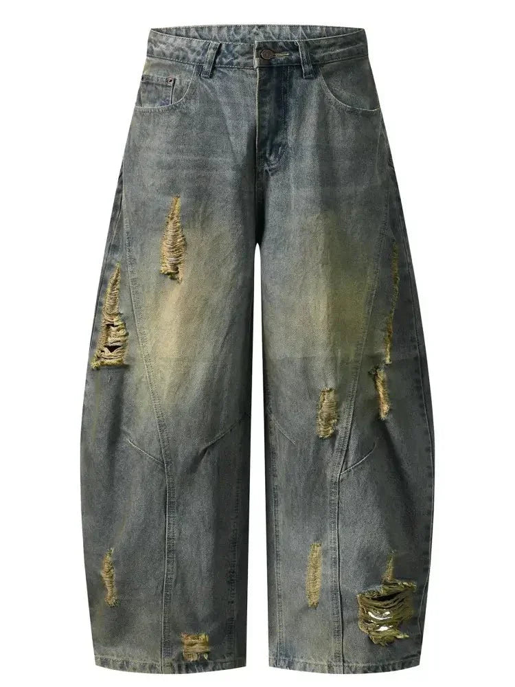 Men's Distressed Wide Leg Jeans - Update AvenueTrendsi100400170863974100400170863974Men's Distressed Wide Leg JeansVintage Blue