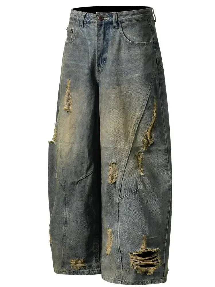 Men's Distressed Wide Leg Jeans - Update AvenueTrendsi100400170863974100400170863974Men's Distressed Wide Leg JeansVintage Blue