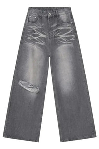 Men's Distressed Wide Leg Jeans - Update AvenueTrendsi100400180992896100400180992896Men's Distressed Wide Leg JeansDark Gray