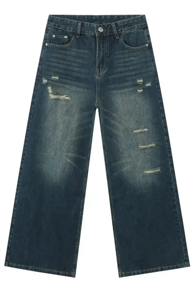 Men's Distressed Wide Leg Jeans - Update AvenueTrendsi100400245456430100400245456430Men's Distressed Wide Leg JeansDark