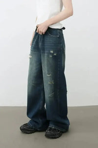 Men's Distressed Wide Leg Jeans - Update AvenueTrendsi100400245456430100400245456430Men's Distressed Wide Leg JeansDark