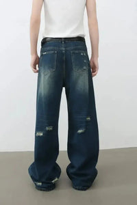 Men's Distressed Wide Leg Jeans - Update AvenueTrendsi100400245456430100400245456430Men's Distressed Wide Leg JeansDark