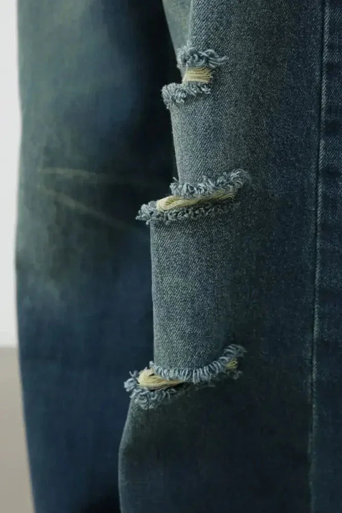 Men's Distressed Wide Leg Jeans - Update AvenueTrendsi100400245456430100400245456430Men's Distressed Wide Leg JeansDark