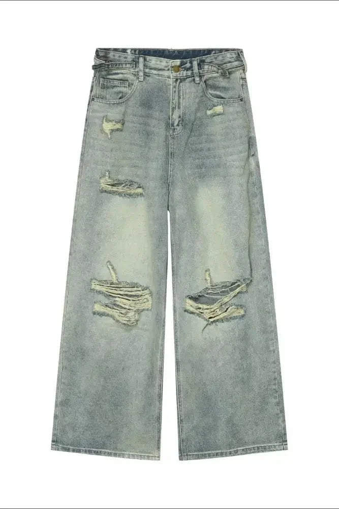 Men's Distressed Wide Leg Jeans - Update AvenueTrendsi100400682931635100400682931635Men's Distressed Wide Leg JeansLight