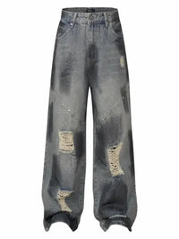 Men's Distressed Wide Leg Vintage Wash Jeans - Update AvenueTrendsi100400726013014100400726013014Men's Distressed Wide Leg Vintage Wash JeansDark Blue