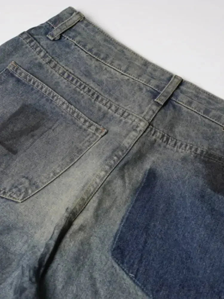 Men's Distressed Wide Leg Vintage Wash Jeans - Update AvenueTrendsi100400726013014100400726013014Men's Distressed Wide Leg Vintage Wash JeansDark Blue