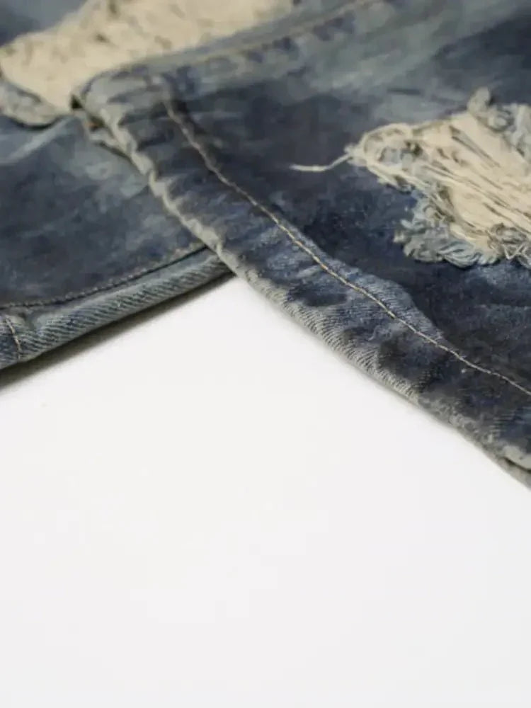 Men's Distressed Wide Leg Vintage Wash Jeans - Update AvenueTrendsi100400726013014100400726013014Men's Distressed Wide Leg Vintage Wash JeansDark Blue