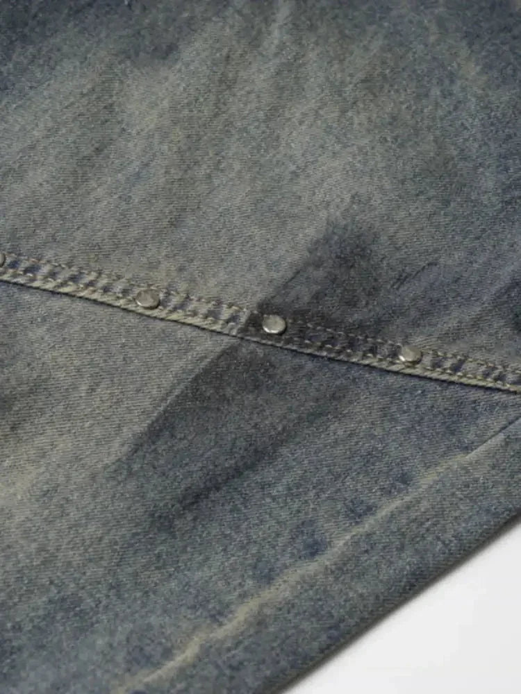 Men's Distressed Wide Leg Vintage Wash Jeans - Update AvenueTrendsi100400726013014100400726013014Men's Distressed Wide Leg Vintage Wash JeansDark Blue