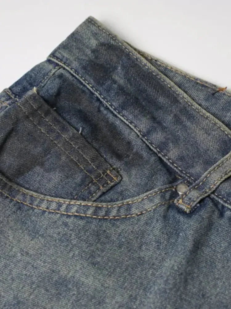 Men's Distressed Wide Leg Vintage Wash Jeans - Update AvenueTrendsi100400726013014100400726013014Men's Distressed Wide Leg Vintage Wash JeansDark Blue