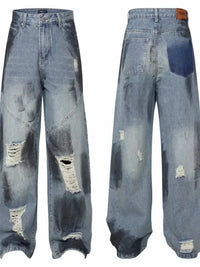 Men's Distressed Wide Leg Vintage Wash Jeans - Update AvenueTrendsi100400726017746100400726017746Men's Distressed Wide Leg Vintage Wash JeansLight Blue