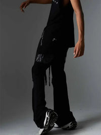 Men's Drawstring Flare Jeans
