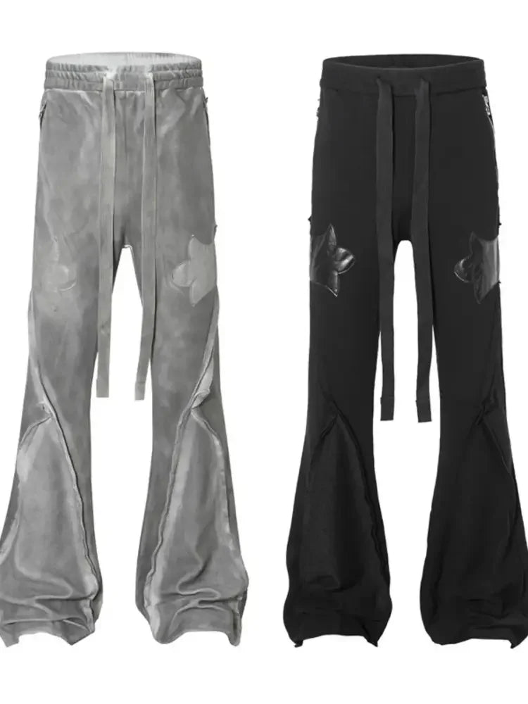 Men's Drawstring Flare Jeans