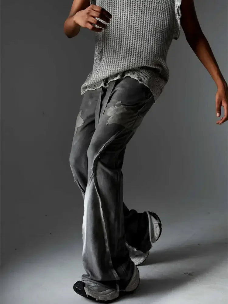 Men's Drawstring Flare Jeans