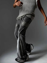 Men's Drawstring Flare Jeans