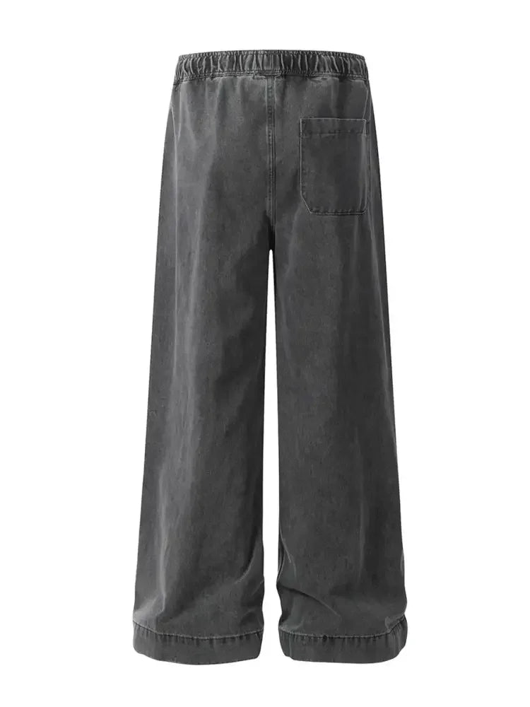 Men's Drawstring Wide Leg Jeans
