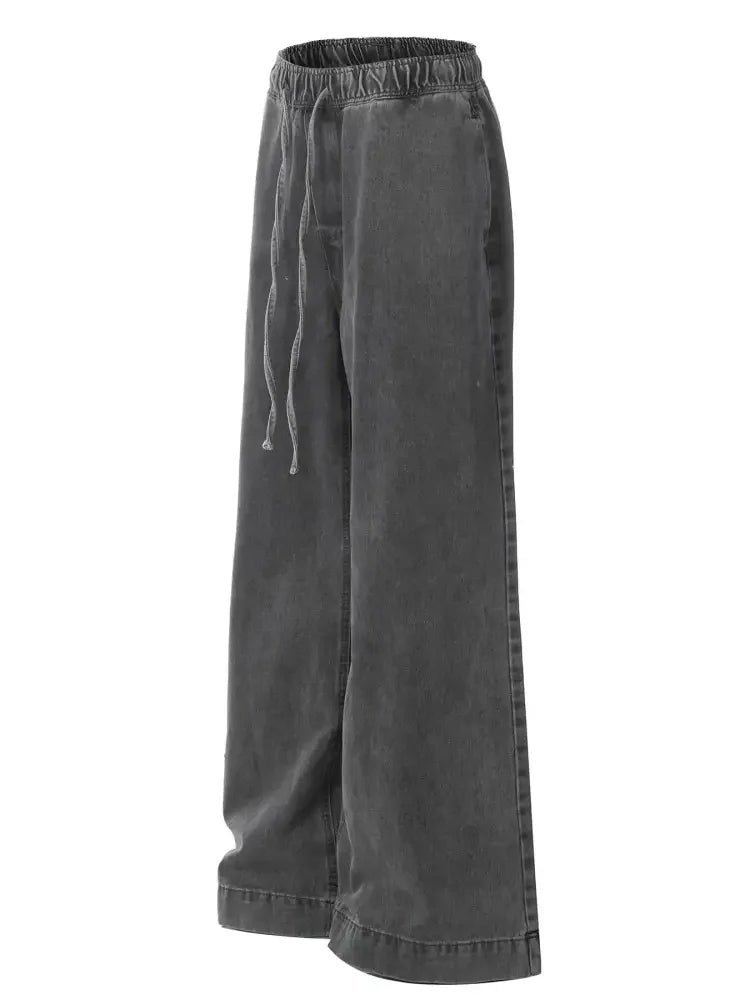 Men's Drawstring Wide Leg Jeans