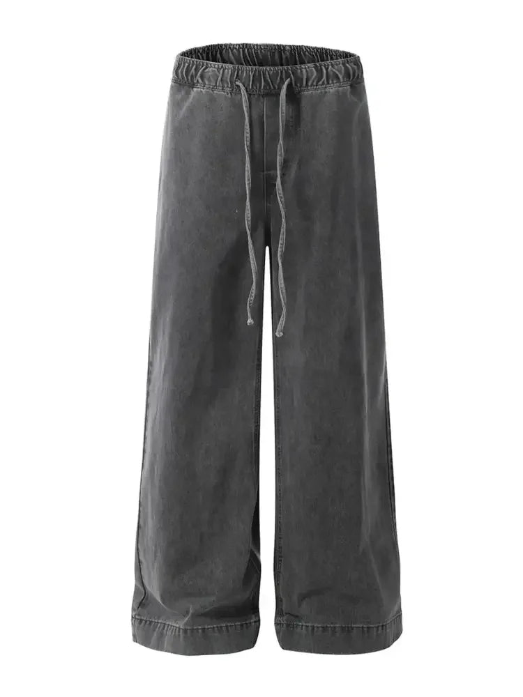 Men's Drawstring Wide Leg Jeans