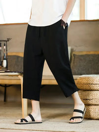 Men's Drawstring Wide Leg Pants