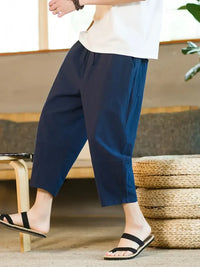 Men's Drawstring Wide Leg Pants
