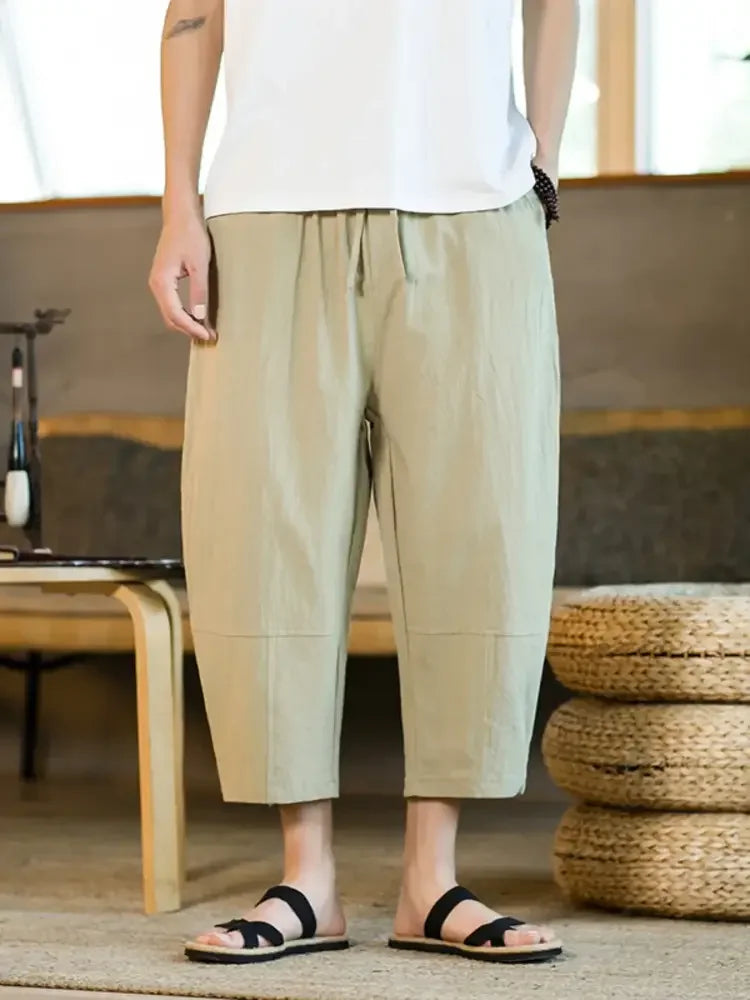 Men's Drawstring Wide Leg Pants
