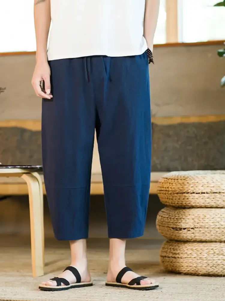 Men's Drawstring Wide Leg Pants