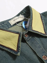 Men's Embroidered Button Up Denim Shirt - Update AvenueTrendsi100400333199579100400333199579Men's Embroidered Button Up Denim ShirtNavy Blue