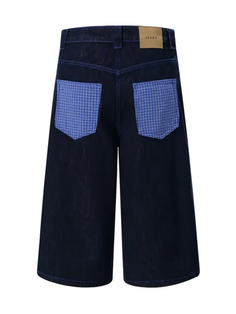 Men's Embroidered Wash Denim Shorts