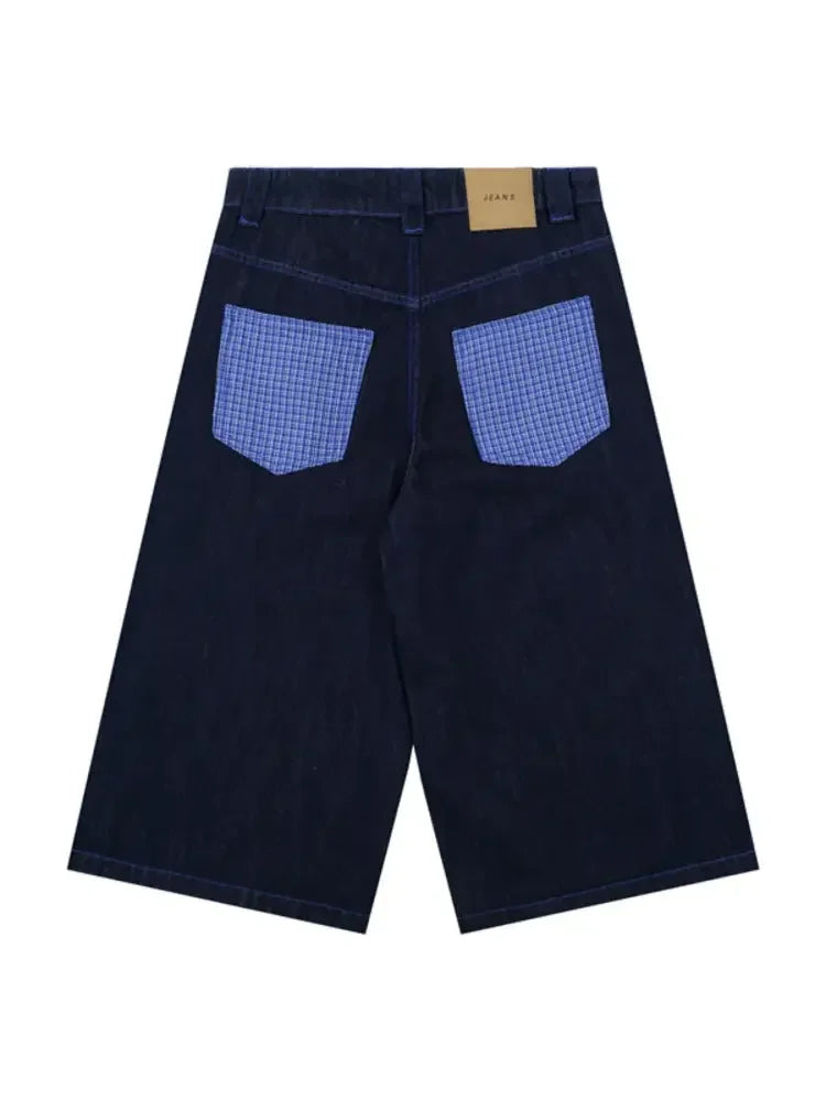 Men's Embroidered Wash Denim Shorts