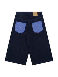 Men's Embroidered Wash Denim Shorts