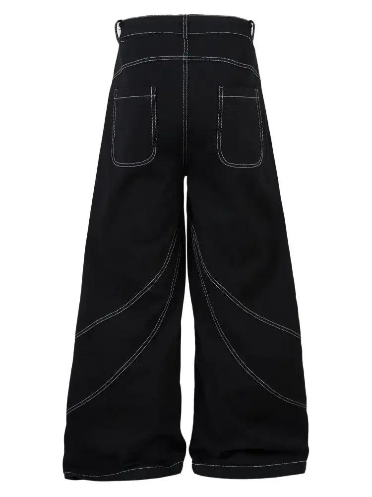 Men's Embroidered Wide Leg Jeans