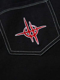 Men's Embroidered Wide Leg Jeans