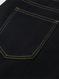 Men's Floral Embroidered Wide Leg Denim Shorts