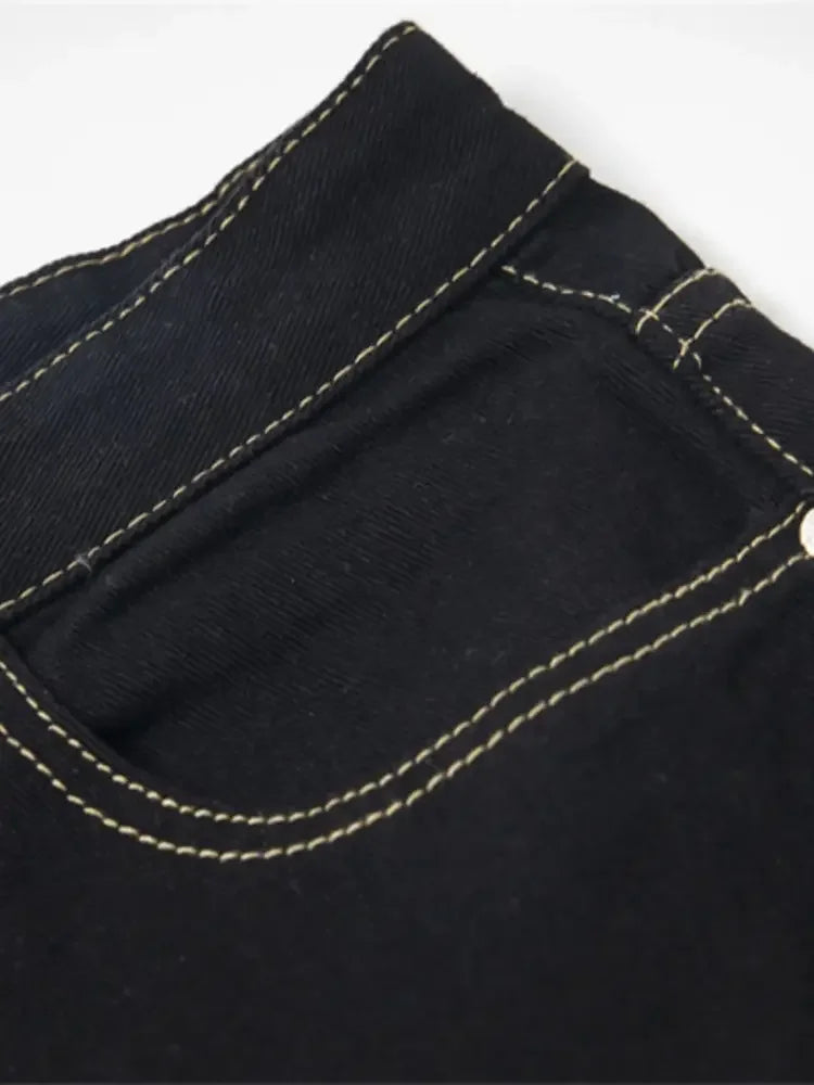 Men's Floral Embroidered Wide Leg Denim Shorts