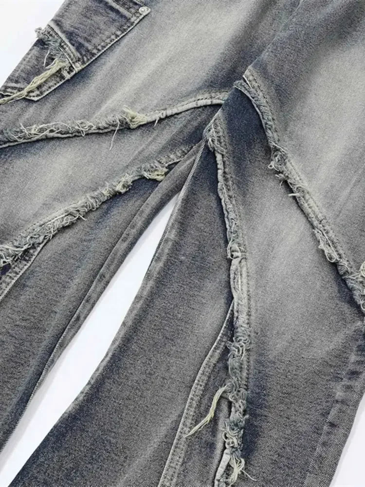 Men's Frayed Hem Jeans