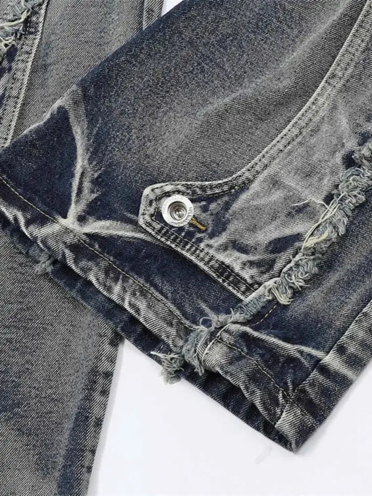 Men's Frayed Hem Jeans