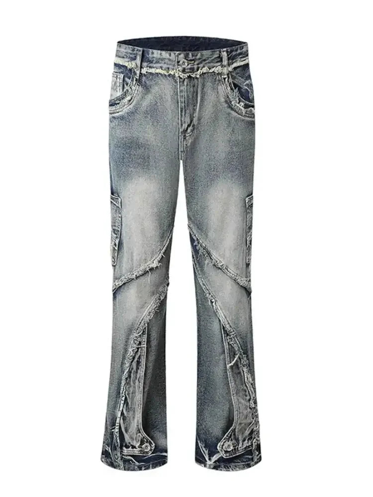 Men's Frayed Hem Jeans