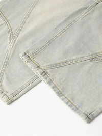 Men's Frayed Hem Wide Leg Jeans