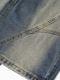 Men's Frayed Hem Wide Leg Jeans