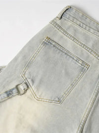 Men's Frayed Hem Wide Leg Jeans