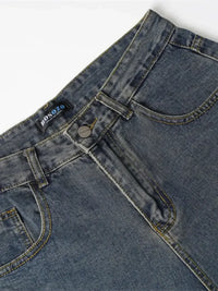Men's Frayed Hem Wide Leg Jeans