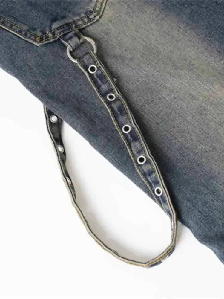 Men's Frayed Hem Wide Leg Jeans