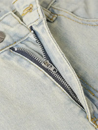 Men's Frayed Hem Wide Leg Jeans